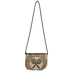 Vintage Danny K Beverly Hills Tennis Tapestry Crossbody Bag,‎ Cookie Lee Charm